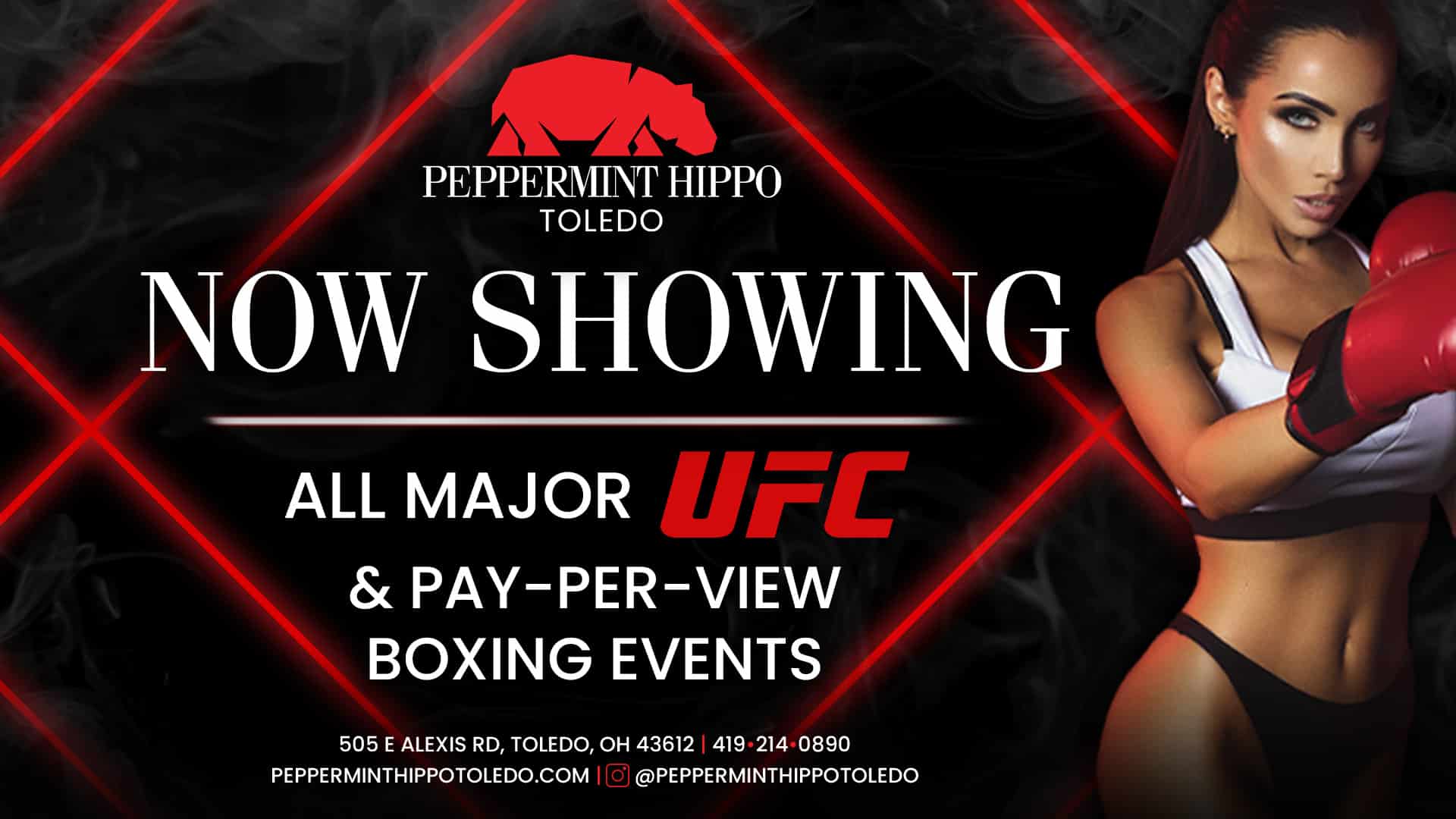 Now Showing All Major UFC at Peppermint Hippo Las Vegas
